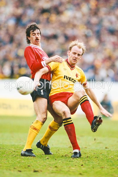 George Reilly Watford v Mark Lawrenson Liverpool Division One 1984