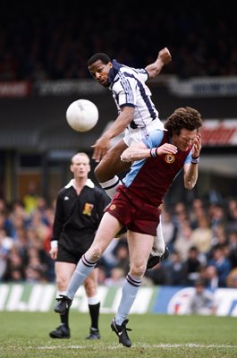 Cyrille Regis West Bromwich Albion v Allan Evans Aston Villa 1982