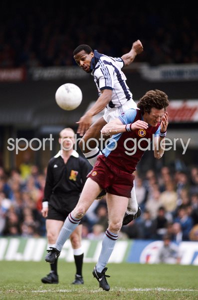 Cyrille Regis West Bromwich Albion v Allan Evans Aston Villa 1982