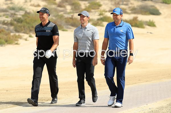 Henrik Stenson, Rory McIlroy & Sergio Garcia Dubai 2018