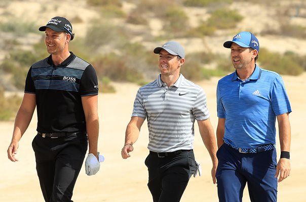 Henrik Stenson, Rory McIlroy & Sergio Garcia Dubai 2018