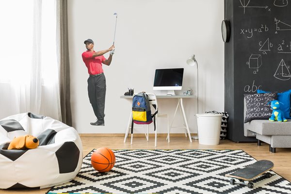 Tiger Woods lifesize wall sticker
