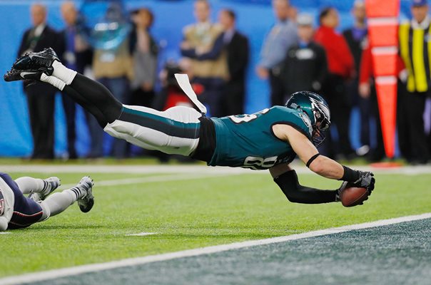 Zach Ertz Philadelphia Eagles Winning Touchdown Super Bowl 2018