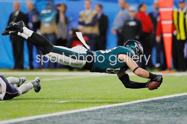 Zach Ertz Philadelphia Eagles Winning Touchdown Super Bowl 2018