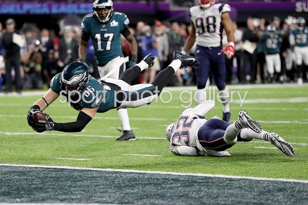 Zach Ertz Philadelphia Eagles Winning Touchdown Super Bowl 2018