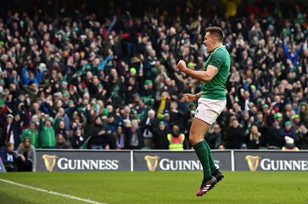 Jacob Stockdale scores Ireland v Wales Dublin 6  Nations 2018