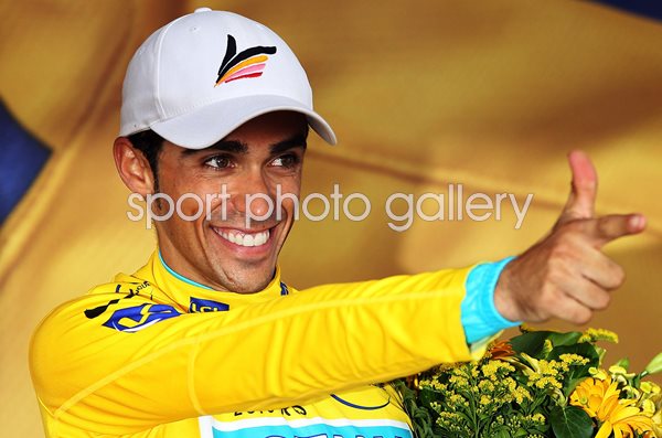 Alberto Contador Spain Yellow Jersey Tour de France 2010 