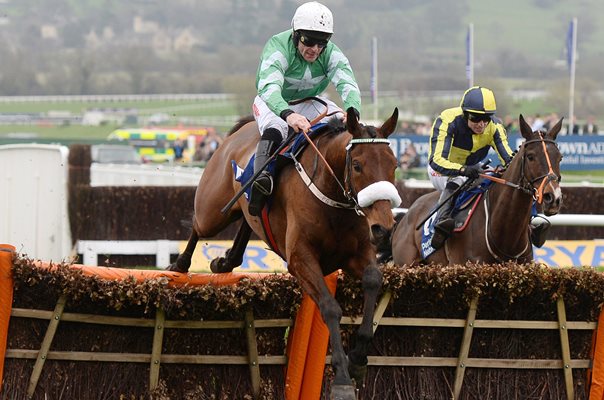 Davy Russell Presenting Percy Novices Steeple Chase Cheltenham 2018