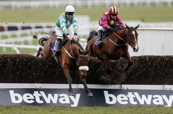 Davy Russell Presenting Percy Novices Steeple Chase Cheltenham 2018