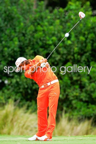 Rickie Fowler drives at Sawgrass - Players 2012