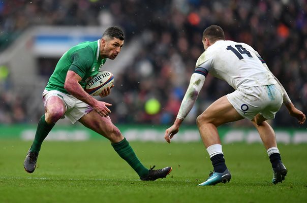 Rob Kearney Ireland v Jonny May England Twickenham 2018