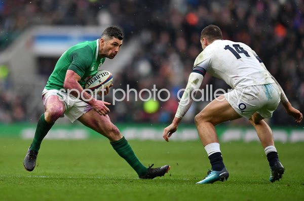 Rob Kearney Ireland v Jonny May England Twickenham 2018