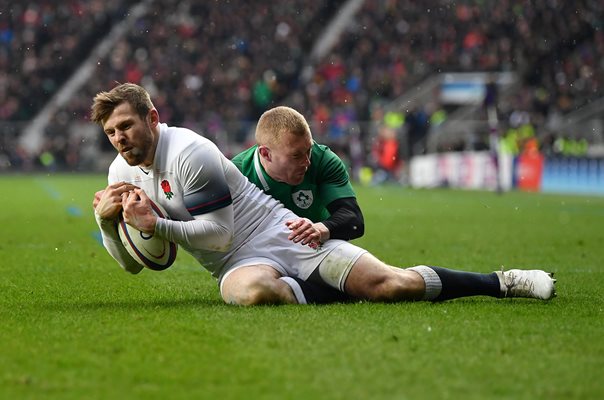 Elliot Daly England scores v Ireland 6 Nations Twickenham 2018