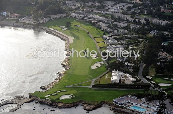 Golf Courses Usa Photo Posters 18th Hole Pebble Beach Golf Course Aerial View