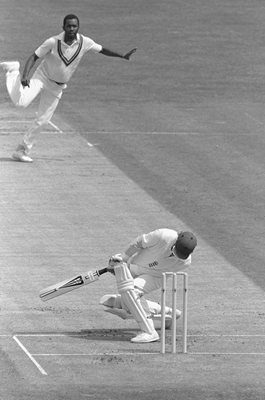 Malcolm Marshall West Indies v Andy Lloyd England Edgbaston 1984