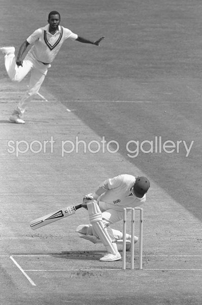 Malcolm Marshall West Indies v Andy Lloyd England Edgbaston 1984