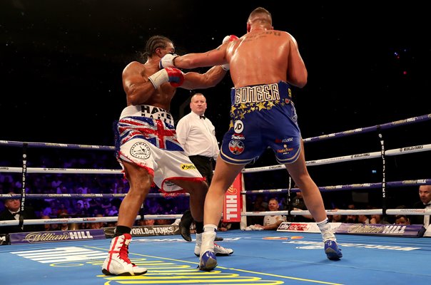 Tony Bellew knocks down David Haye O2 London 2018