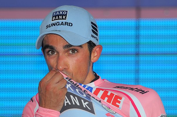 Alberto Contador Pink Jersey Race Leader Stage 16 Giro 2011