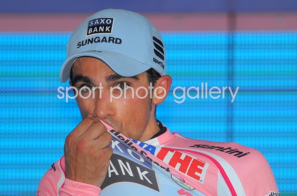 Alberto Contador Pink Jersey Race Leader Stage 16 Giro 2011