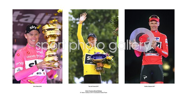 Chris Froome 3 Successive Grand Tours Triple Collage