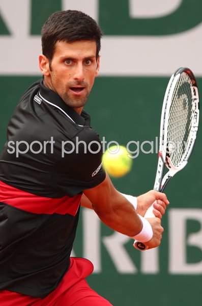 Novak Djokovic action French Open Paris 2018