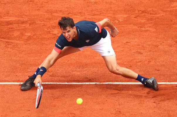 Dominic Thiem stretch forehand 2018 French Open