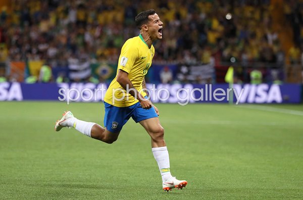 Philippe Coutinho Brazil scores v Switzerland World Cup 2018
