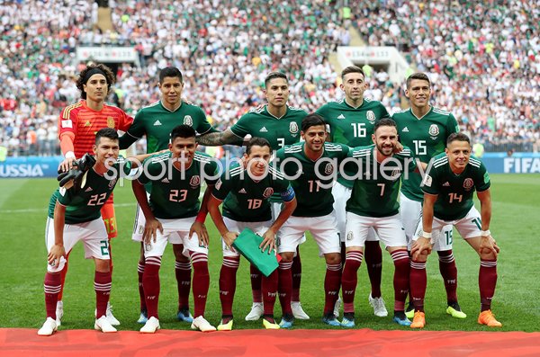 Mexico team v Germany Group Game win World Cup 2018