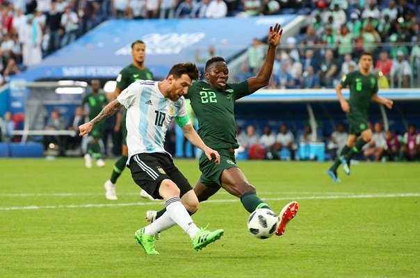 Lionel Messi Argentina shoots v Nigeria World Cup 2018