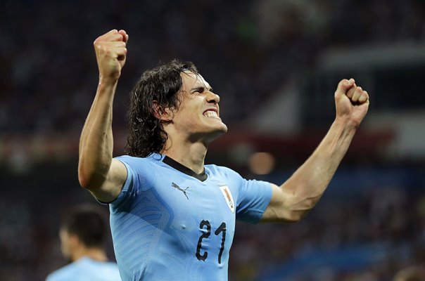 Edinson Cavani Uruguay goal v Portugal World Cup 2018