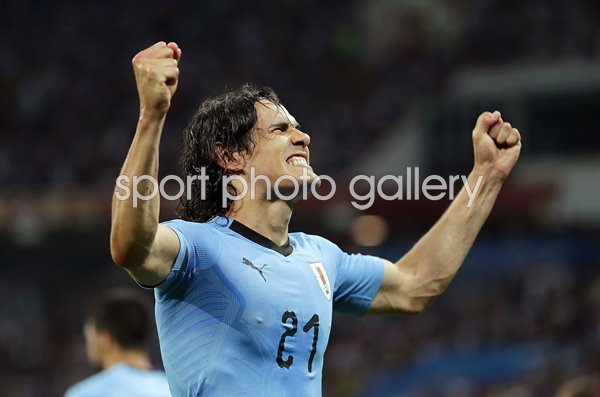 Edinson Cavani Uruguay goal v Portugal World Cup 2018