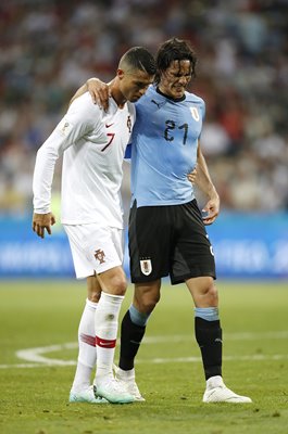 Cristiano Ronaldo & Edinson Cavani Uruguay v Portugal World Cup 2018