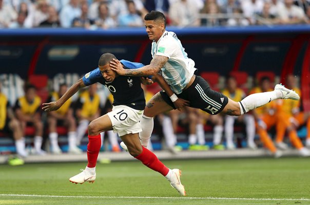 Kylian Mbappe & Marcos Rojo France v Argentina World Cup 2018