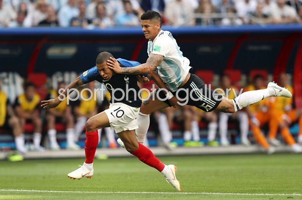 Kylian Mbappe & Marcos Rojo France v Argentina World Cup 2018