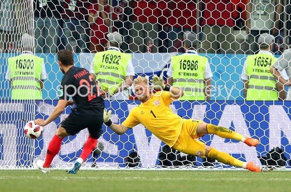 Kasper Schmeichel Denmark save v Croatia Last 16 World Cup 2018