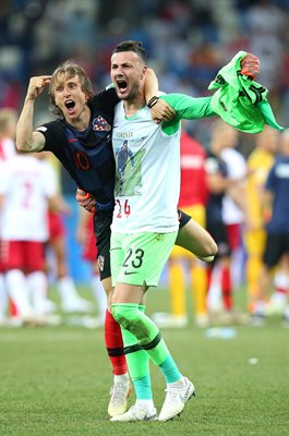 Luka Modric & Danijel Subasic Croatia v Denmark World Cup 2018