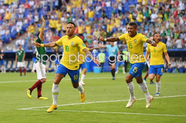 Neymar Brazil scores v Mexico Last 16 World Cup 2018