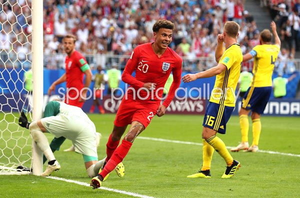 Dele Alli England scores v Sweden Quarter Final World Cup 2018