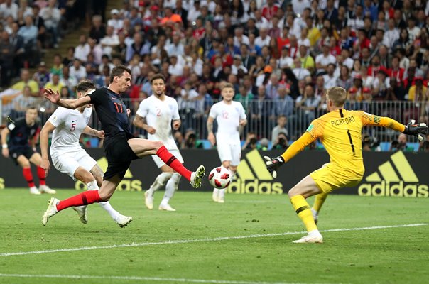 Josip Pivaric Croatia v Jordan Pickford England World Cup 2018