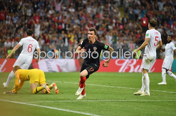  Mario Mandzukic Croatia scores v England World Cup 2018
