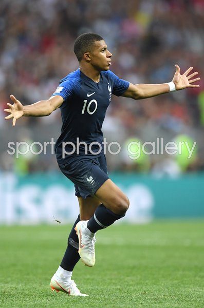 Kylian Mbappe France scores v Croatia World Cup Final 2018
