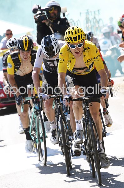 Geraint Thomas climbs Alpe d'Huez Stage 12 Tour de France 2018