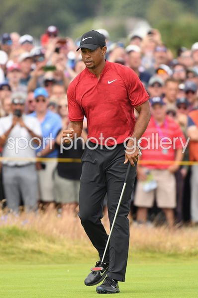 Tiger Woods Fist Pump Open Championship Carnoustie 2018