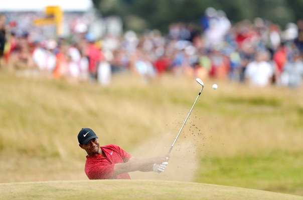 Tiger Woods Bunker Round 4 British Open Carnoustie 2018