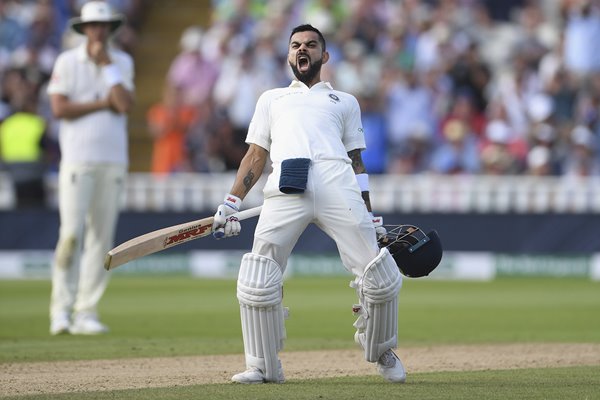 Virat Kohli Celebrates England v India 1st Test Day Two