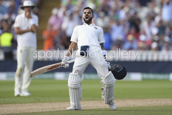 Virat Kohli Celebrates England v India 1st Test Day Two