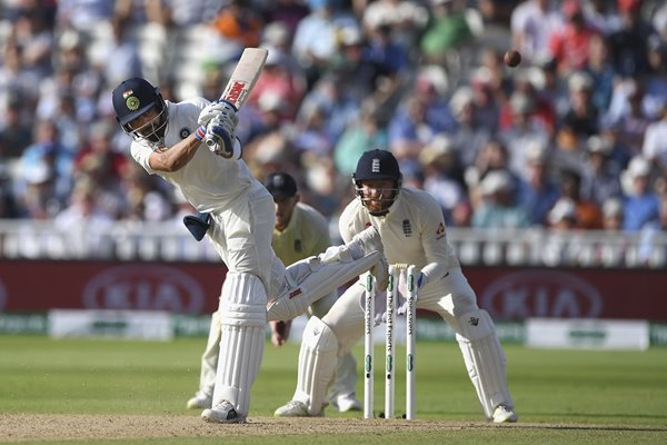 Virat Kohli bats England v India 1st Test Day Two
