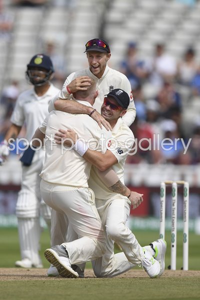 James Anderson Celebration England v India 1st Test Day Four