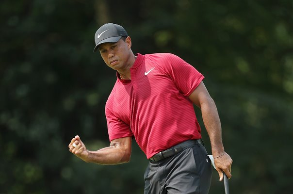 Tiger Woods Fist Pump PGA Championship Bellerive 2018
