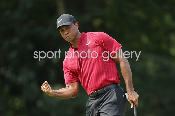 Tiger Woods Fist Pump PGA Championship Bellerive 2018